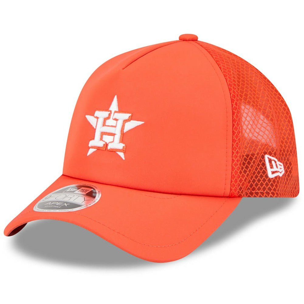 Houston Astros New Era 2026 Batting Practice Apex 9FORTY Adjustable Trucker Hat - Orange - New Era Discount