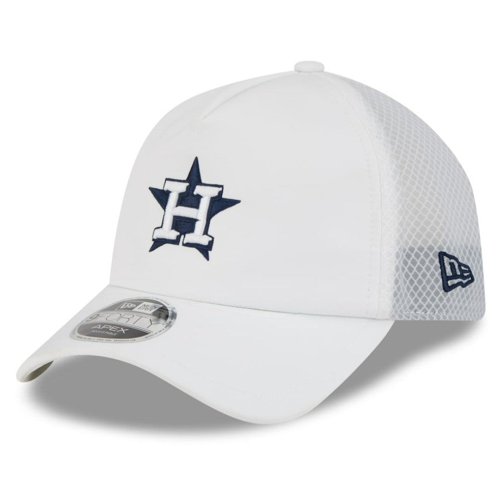 Houston Astros New Era 2026 Batting Practice Apex 9FORTY Adjustable Trucker Hat - White - New Era Discount