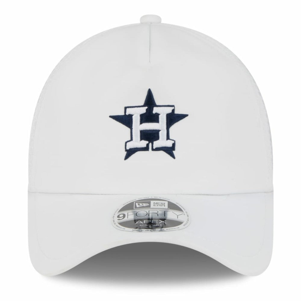 Houston Astros New Era 2026 Batting Practice Apex 9FORTY Adjustable Trucker Hat - White - New Era Discount