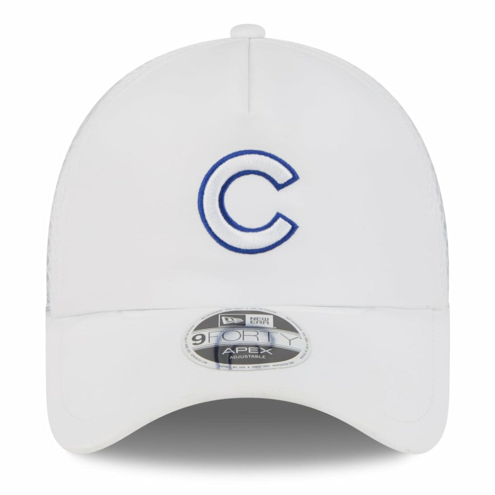 Chicago Cubs New Era 2026 Batting Practice Apex 9FORTY Adjustable Trucker Hat - White - New Era on Sale
