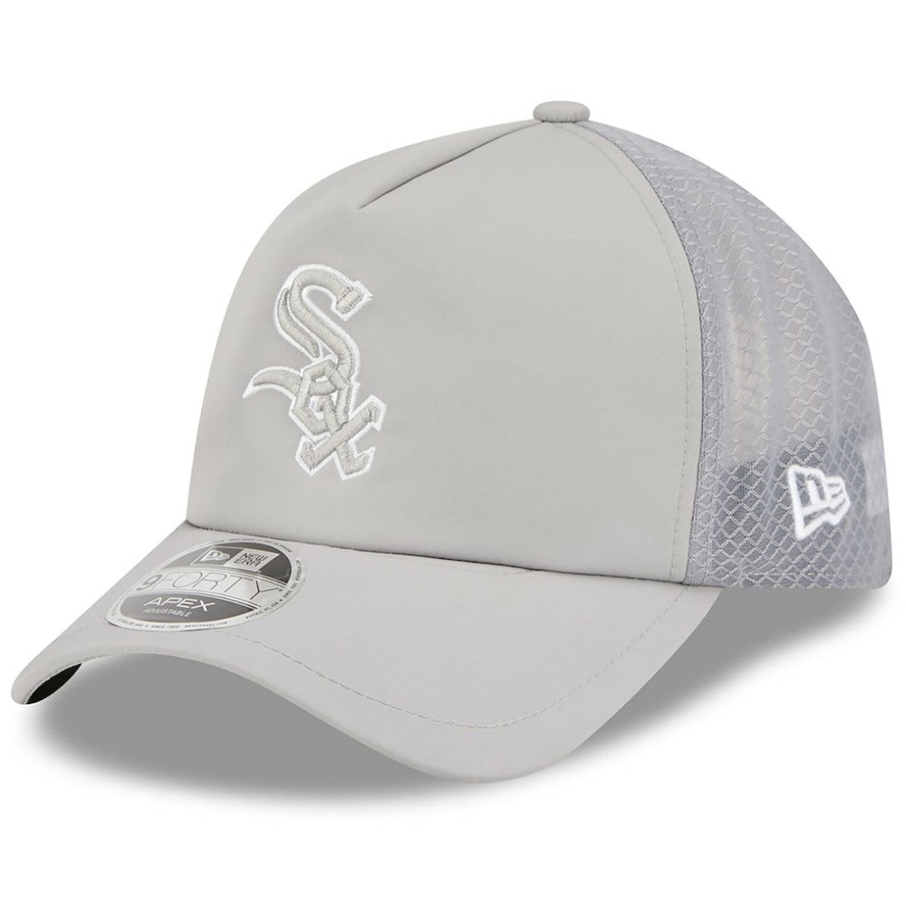 Chicago White Sox New Era 2026 Batting Practice Apex 9FORTY Adjustable Trucker Hat - Gray - New Era Lifestyle