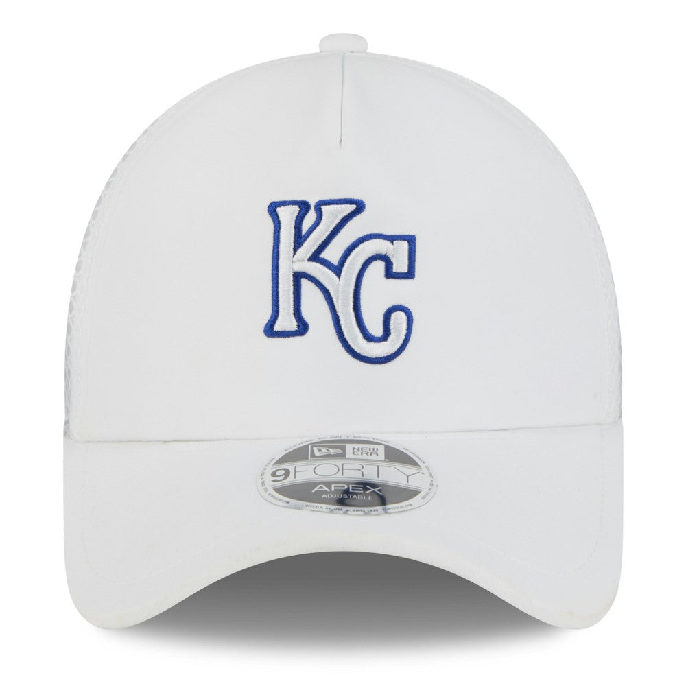 Kansas City Royals New Era 2026 Batting Practice Apex 9FORTY Adjustable Trucker Hat - White - New Era on Sale