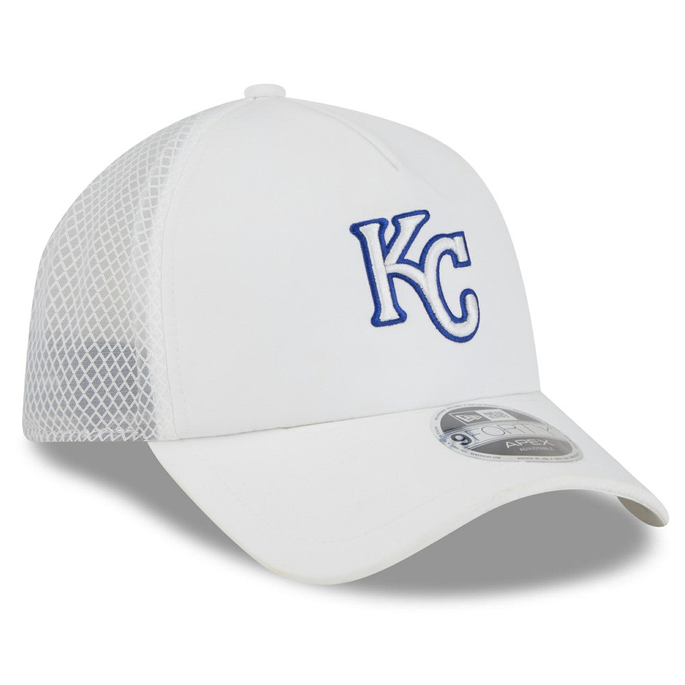 Kansas City Royals New Era 2026 Batting Practice Apex 9FORTY Adjustable Trucker Hat - White - New Era on Sale