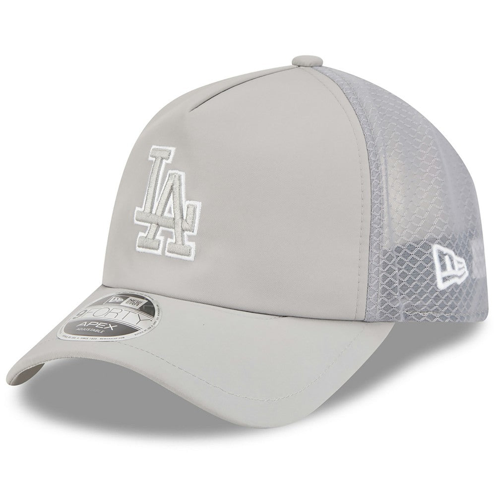 Los Angeles Dodgers New Era 2026 Batting Practice Apex 9FORTY Adjustable Trucker Hat - Gray - New Era on Sale