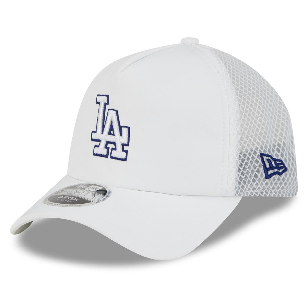 Los Angeles Dodgers New Era 2026 Batting Practice Apex 9FORTY Adjustable Trucker Hat - White - New Era Online