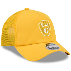 Milwaukee Brewers New Era 2026 Batting Practice Apex 9FORTY Adjustable Trucker Hat - Gold - New Era Sale
