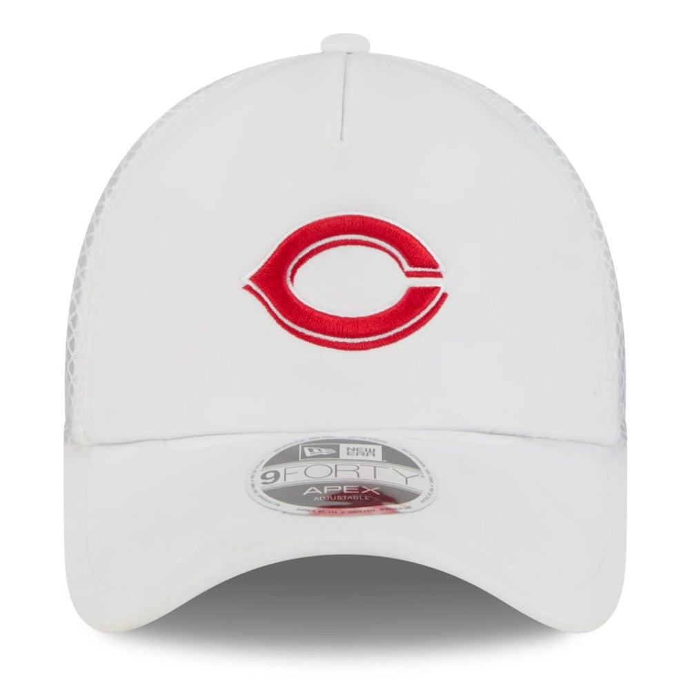 Cincinnati Reds New Era 2026 Batting Practice Apex 9FORTY Adjustable Trucker Hat - White - New Era Online