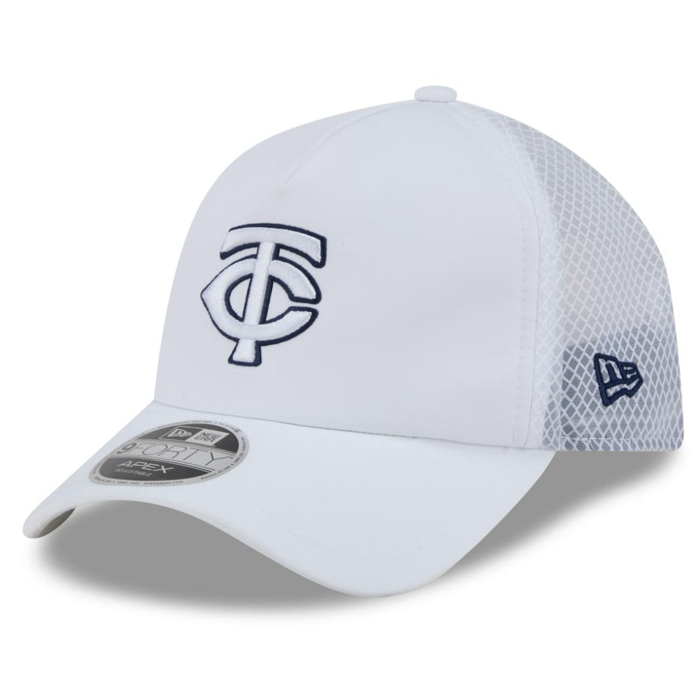 Minnesota Twins New Era 2026 Batting Practice Apex 9FORTY Adjustable Trucker Hat - White - New Era on Sale