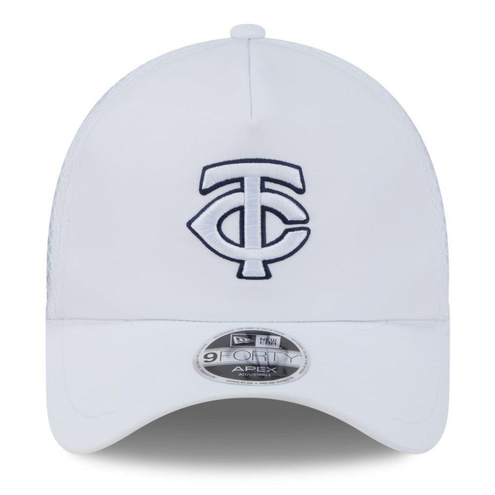 Minnesota Twins New Era 2026 Batting Practice Apex 9FORTY Adjustable Trucker Hat - White - New Era on Sale