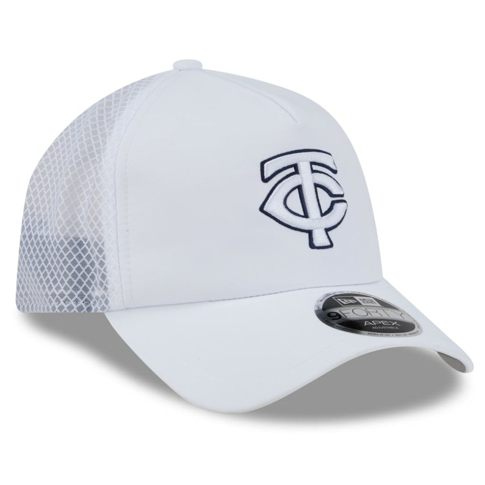 Minnesota Twins New Era 2026 Batting Practice Apex 9FORTY Adjustable Trucker Hat - White - New Era on Sale