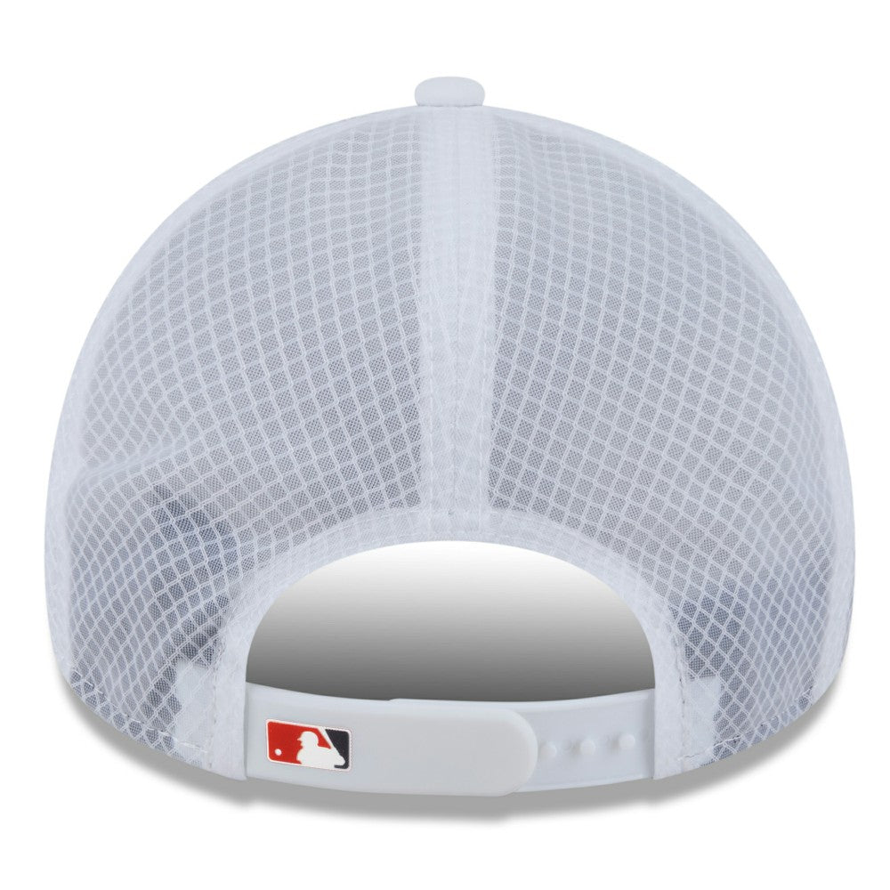 Los Angeles Angels New Era 2026 Batting Practice Apex 9FORTY Adjustable Trucker Hat - White - New Era Online