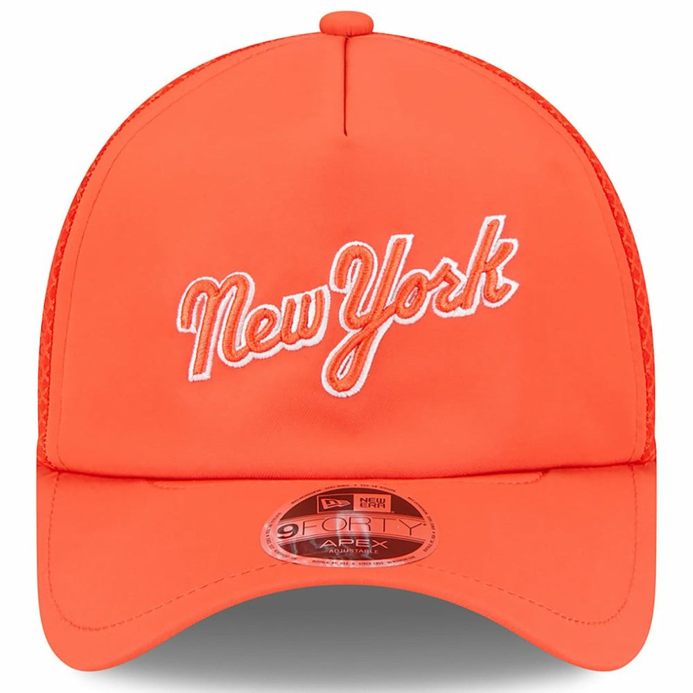New York Mets New Era 2026 Batting Practice Apex 9FORTY Adjustable Trucker Hat - Orange - New Era Online