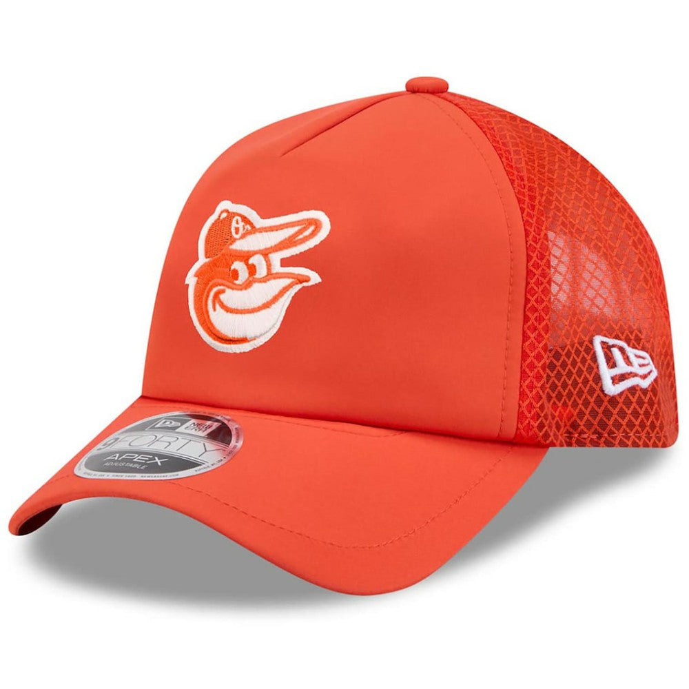 Baltimore Orioles New Era 2026 Batting Practice Apex 9FORTY Adjustable Trucker Hat - Orange - New Era Lifestyle
