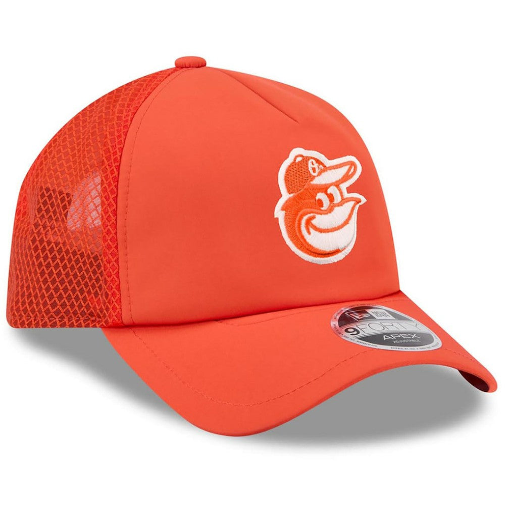 Baltimore Orioles New Era 2026 Batting Practice Apex 9FORTY Adjustable Trucker Hat - Orange - New Era Lifestyle