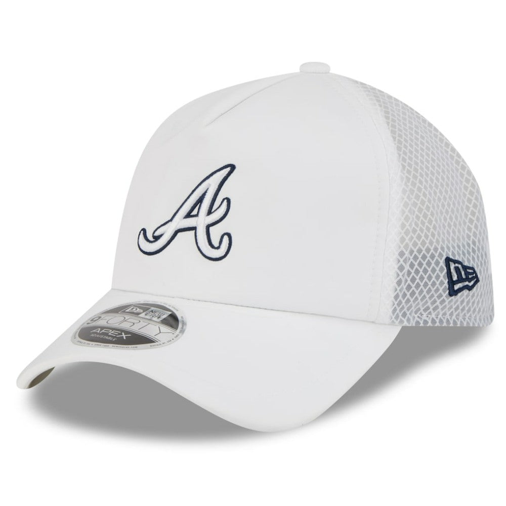 Atlanta Braves New Era 2026 Batting Practice Apex 9FORTY Adjustable Trucker Hat - White - New Era Sale