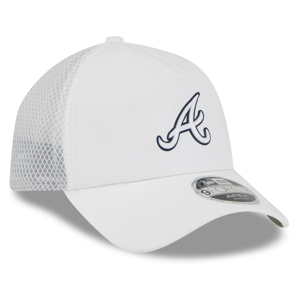 Atlanta Braves New Era 2026 Batting Practice Apex 9FORTY Adjustable Trucker Hat - White - New Era Sale