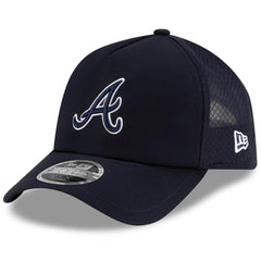 Atlanta Braves New Era 2026 Batting Practice Apex 9FORTY Adjustable Trucker Hat - Navy - New Era Discount