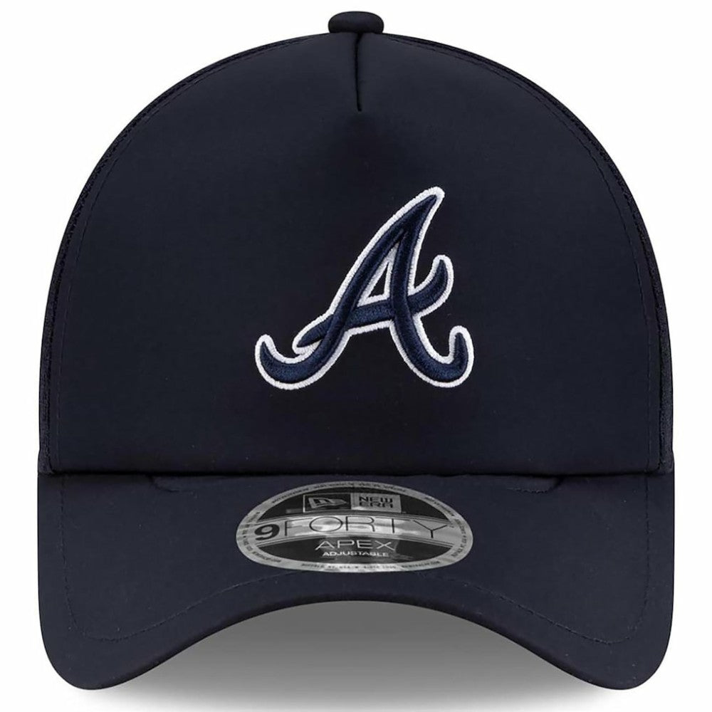 Atlanta Braves New Era 2026 Batting Practice Apex 9FORTY Adjustable Trucker Hat - Navy - New Era Discount