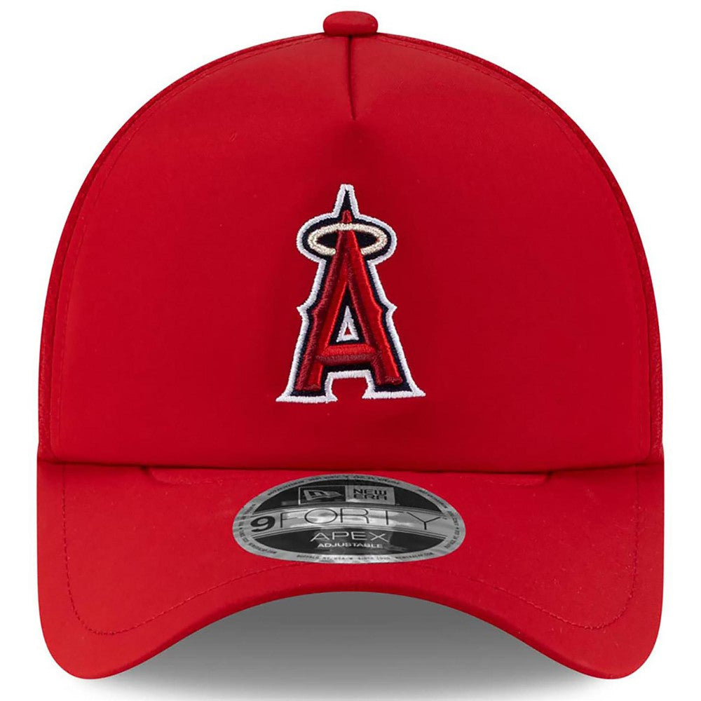 Los Angeles Angels New Era 2026 Batting Practice Apex 9FORTY Adjustable Trucker Hat - Red - New Era on Sale