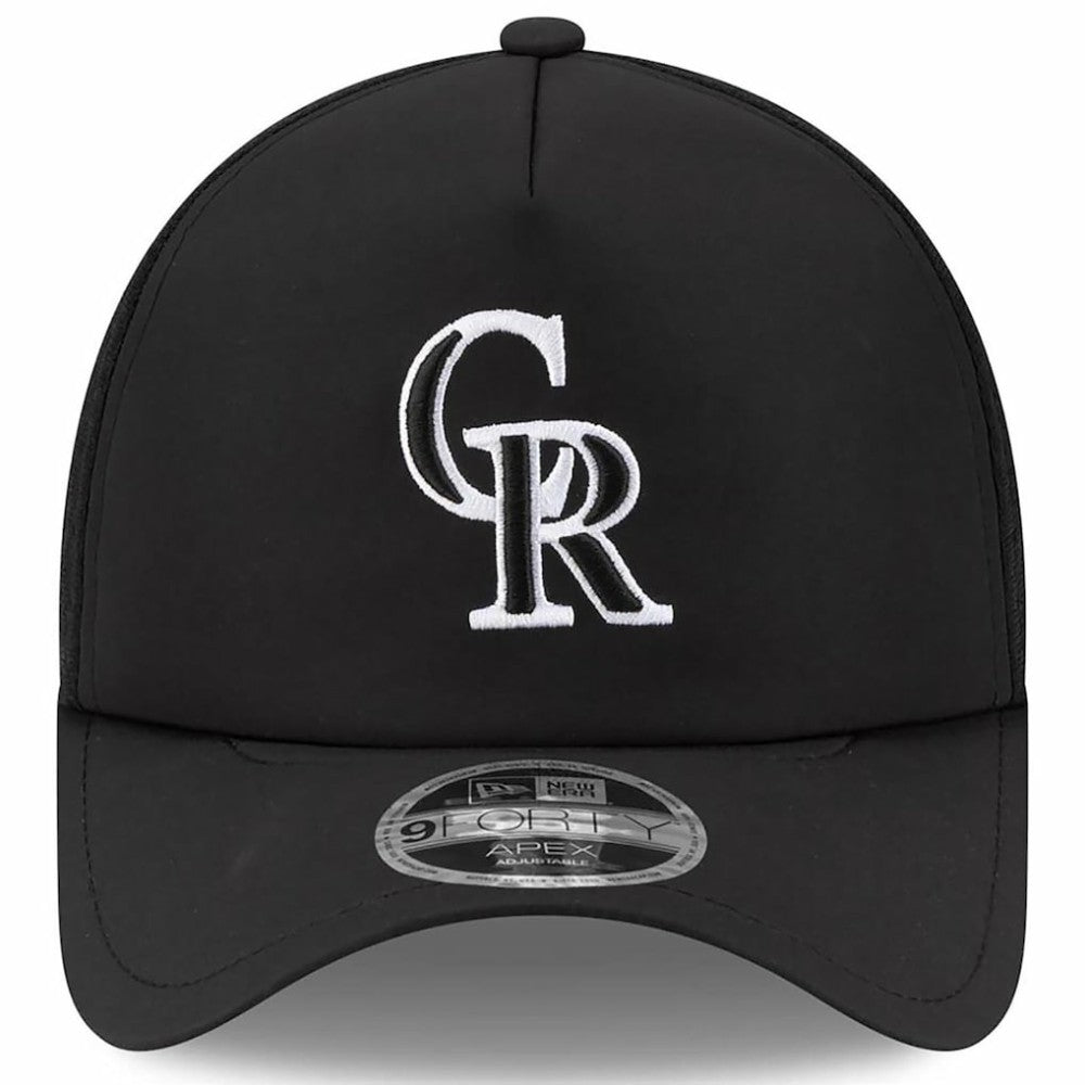 Colorado Rockies New Era 2026 Batting Practice Apex 9FORTY Adjustable Trucker Hat - Black - New Era Discount