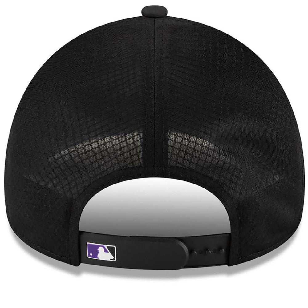 Colorado Rockies New Era 2026 Batting Practice Apex 9FORTY Adjustable Trucker Hat - Black - New Era Discount
