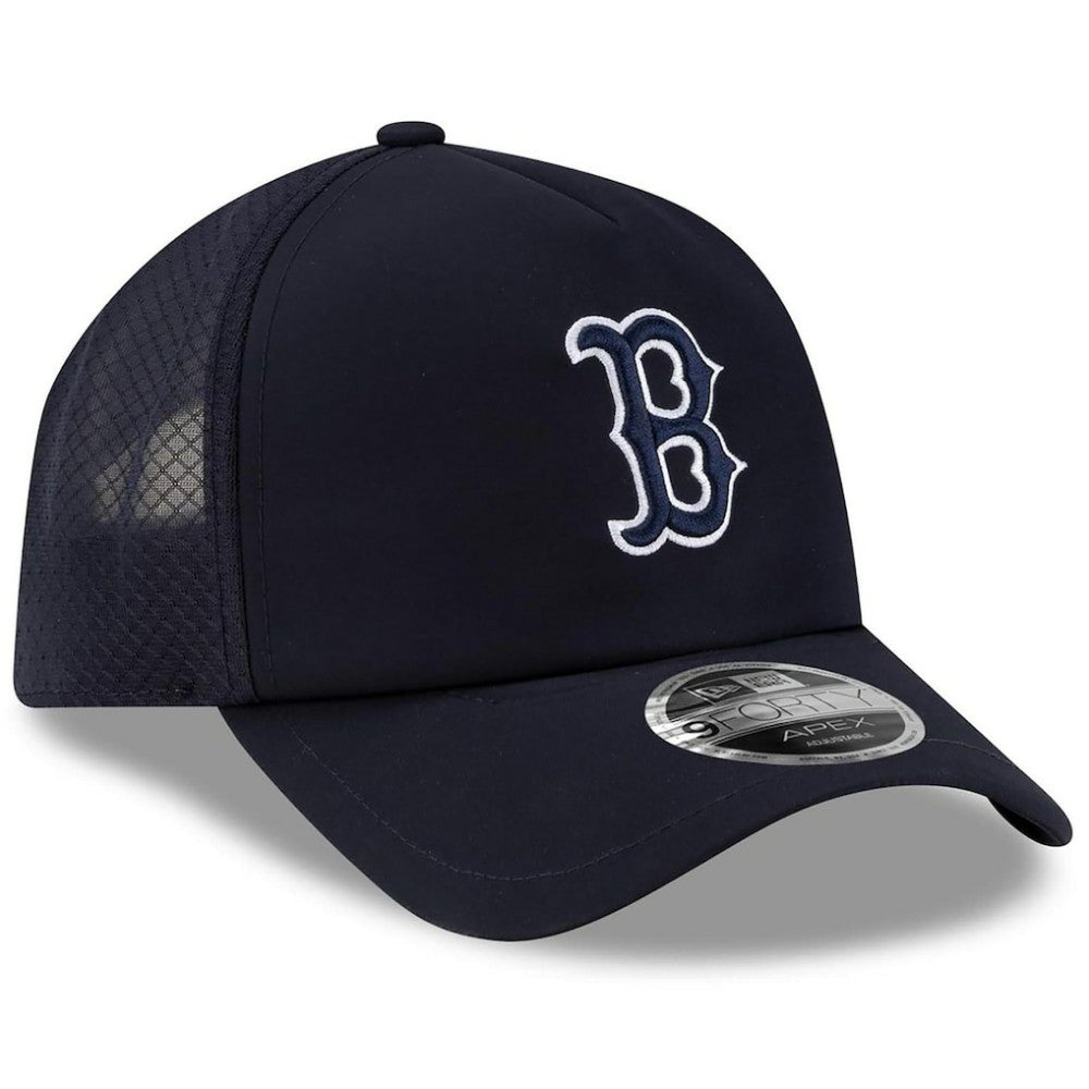 Boston Red Sox New Era 2026 Batting Practice Apex 9FORTY Adjustable Trucker Hat - Navy - New Era on Sale