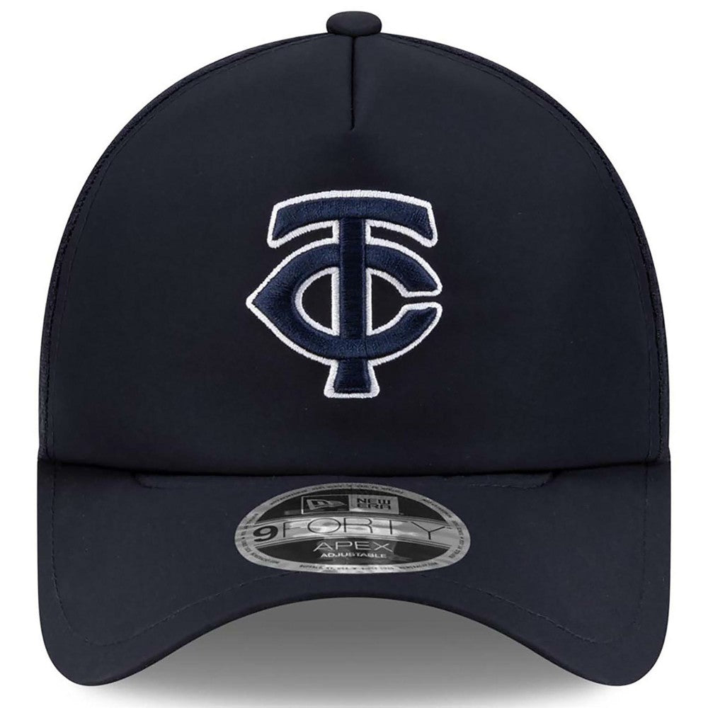 Minnesota Twins New Era 2026 Batting Practice Apex 9FORTY Adjustable Trucker Hat - Navy - New Era on Sale