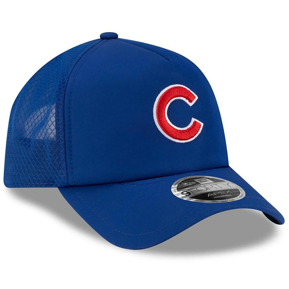 Chicago Cubs New Era 2026 Batting Practice Apex 9FORTY Adjustable Trucker Hat - Royal - New Era Online