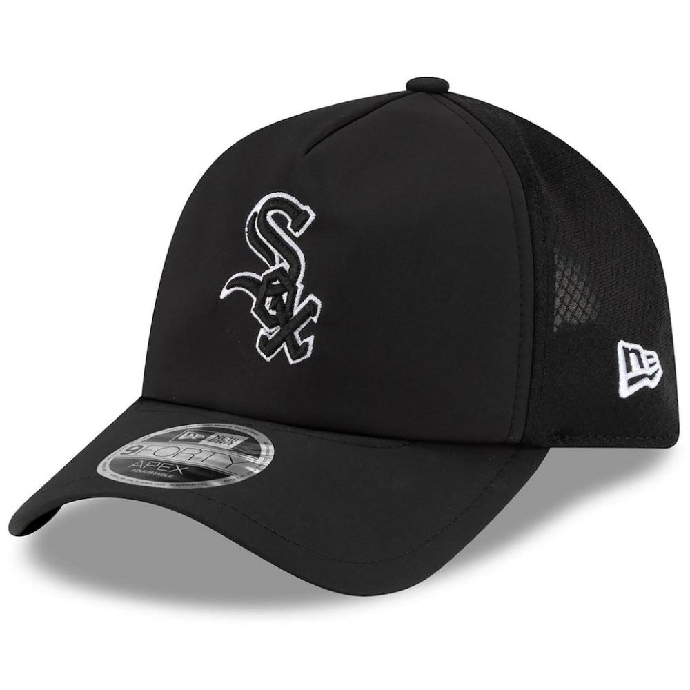 Chicago White Sox New Era 2026 Batting Practice Apex 9FORTY Adjustable Trucker Hat - Black - New Era Online