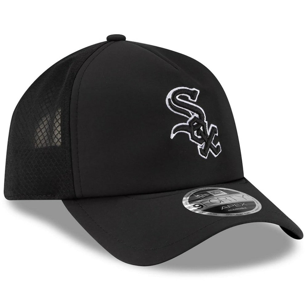 Chicago White Sox New Era 2026 Batting Practice Apex 9FORTY Adjustable Trucker Hat - Black - New Era Online