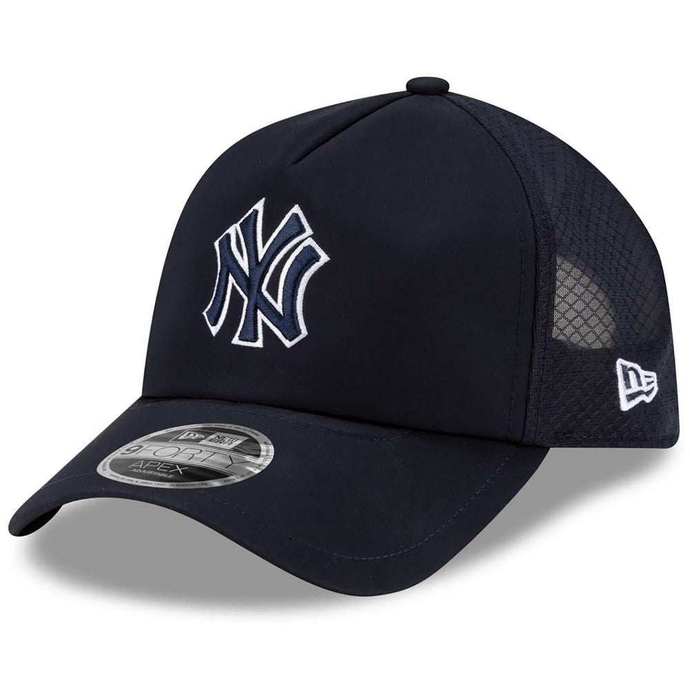 New York Yankees New Era 2026 Batting Practice Apex 9FORTY Adjustable Trucker Hat - Navy - New Era Discount