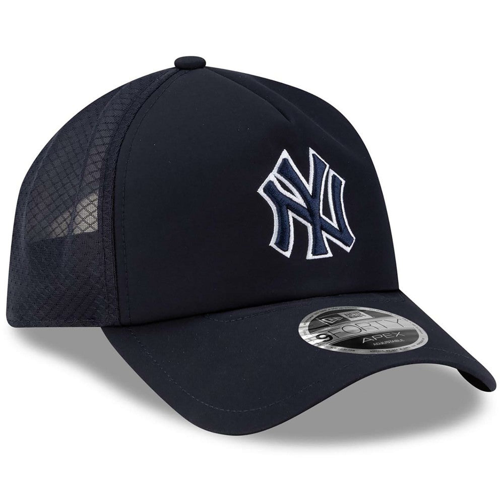 New York Yankees New Era 2026 Batting Practice Apex 9FORTY Adjustable Trucker Hat - Navy - New Era Discount