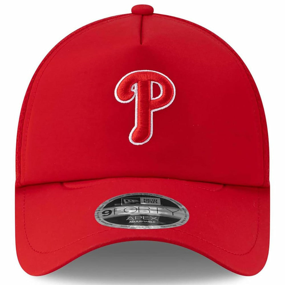 Philadelphia Phillies New Era 2026 Batting Practice Apex 9FORTY Adjustable Trucker Hat - Red - New Era Sale