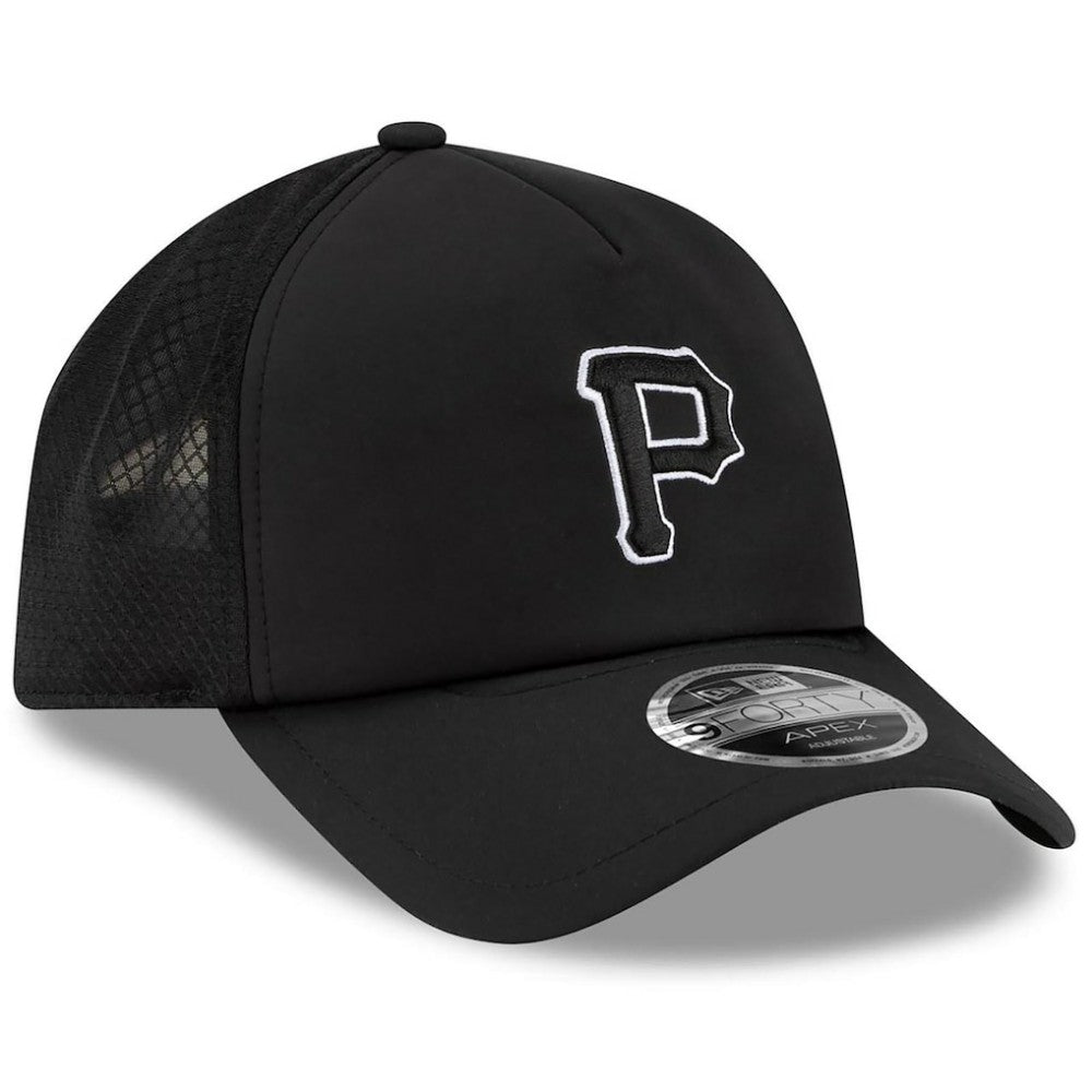 Pittsburgh Pirates New Era 2026 Batting Practice Apex 9FORTY Adjustable Trucker Hat - Black - New Era Discount
