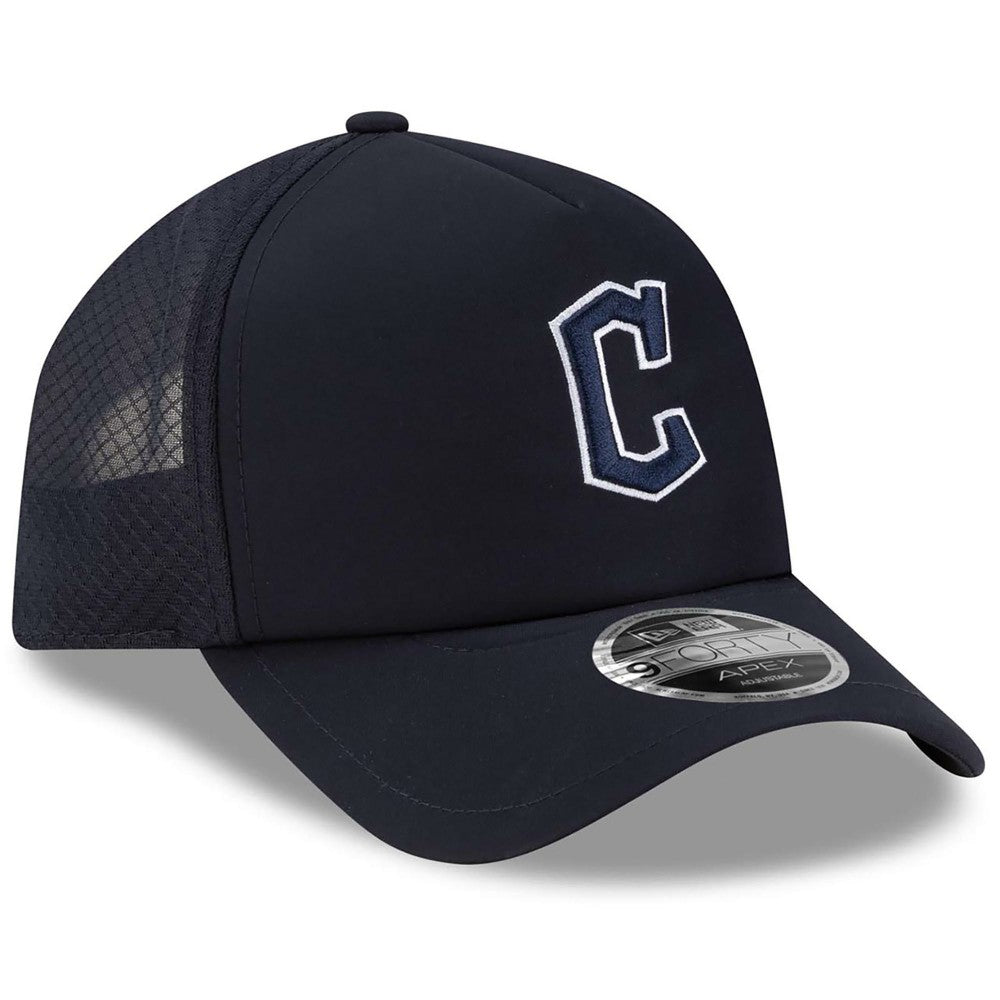 Cleveland Guardians New Era 2026 Batting Practice Apex 9FORTY Adjustable Trucker Hat - Navy - New Era Discount