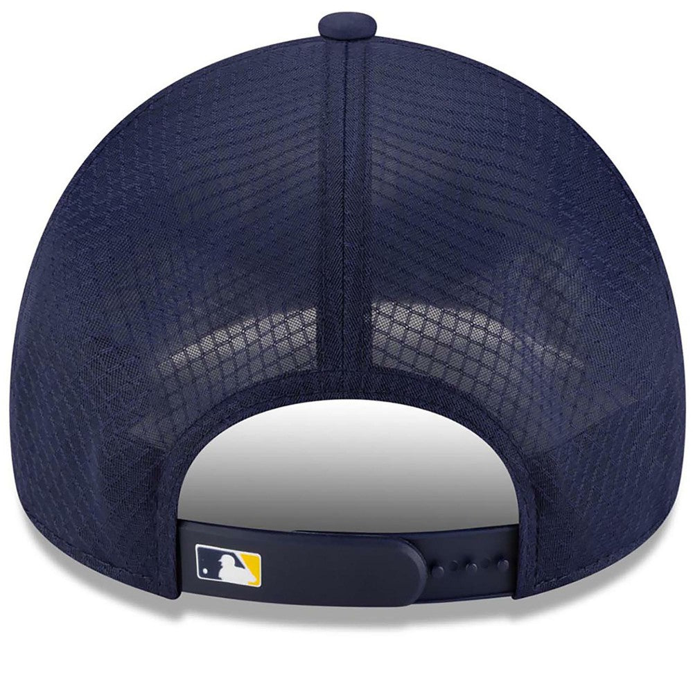 Milwaukee Brewers New Era 2026 Batting Practice Apex 9FORTY Adjustable Trucker Hat - Navy - New Era on Sale