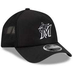 Miami Marlins New Era 2026 Batting Practice Apex 9FORTY Adjustable Trucker Hat - Black - New Era Discount