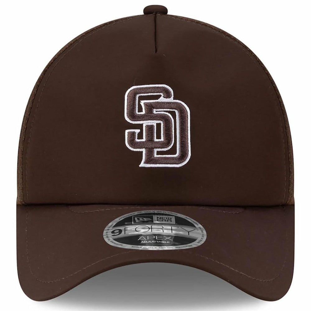 San Diego Padres New Era 2026 Batting Practice Apex 9FORTY Adjustable Trucker Hat - Brown - New Era Online