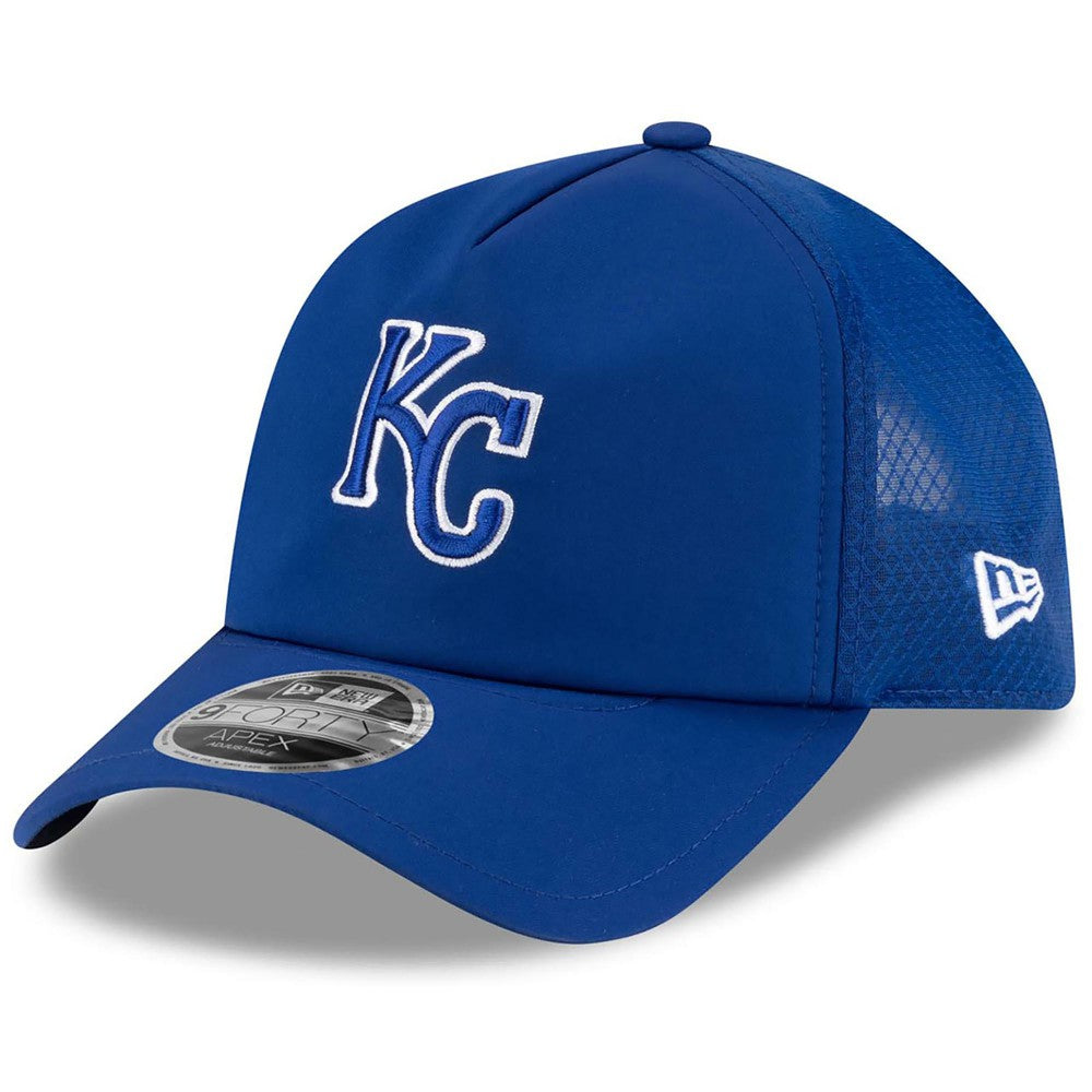 Kansas City Royals New Era 2026 Batting Practice Apex 9FORTY Adjustable Trucker Hat - Royal - New Era on Sale
