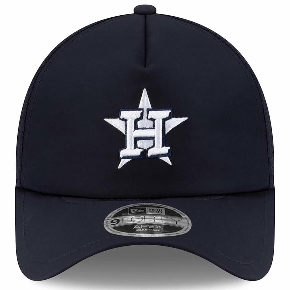 Houston Astros New Era 2026 Batting Practice Apex 9FORTY Adjustable Trucker Hat - Navy - New Era Online