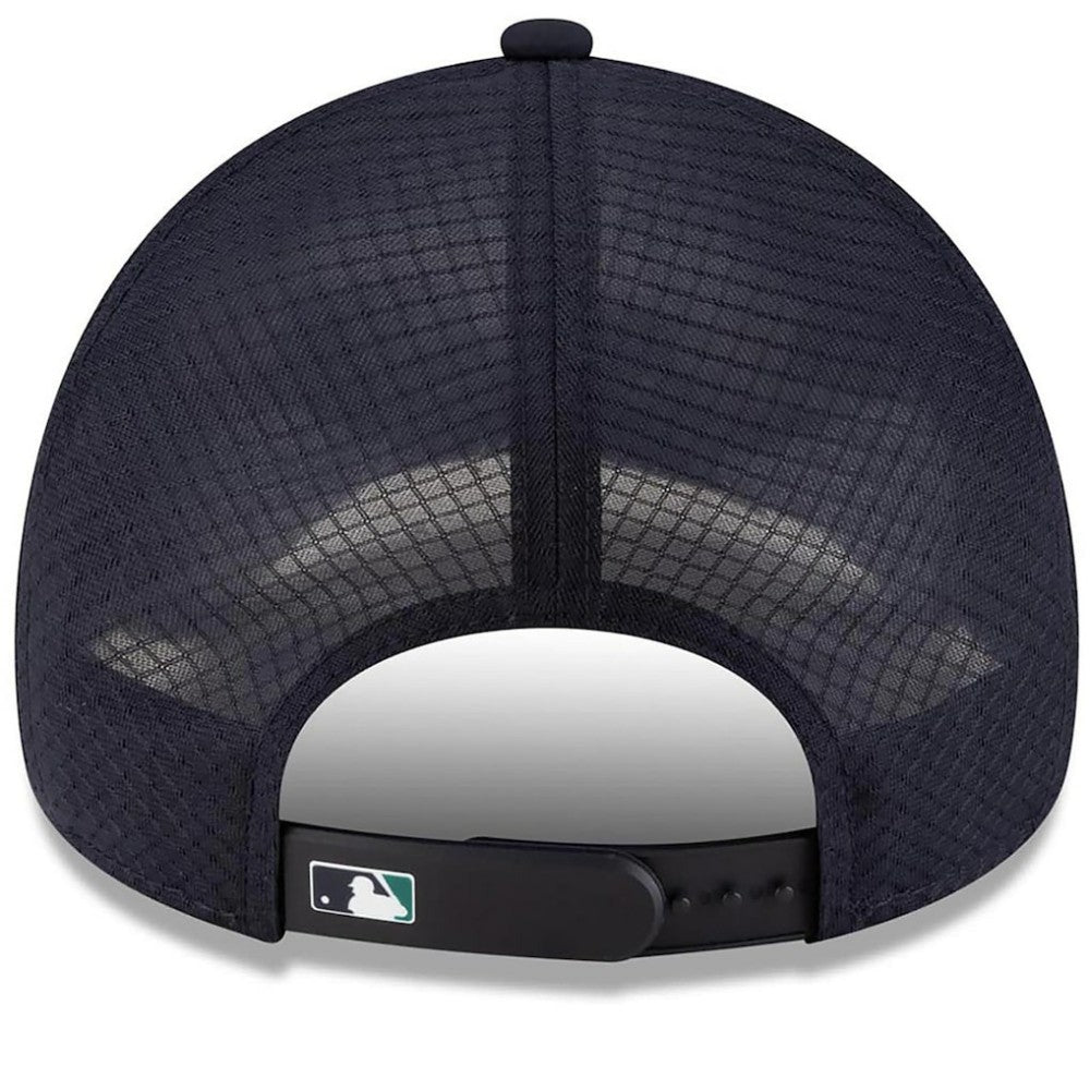 Seattle Mariners New Era 2026 Batting Practice Apex 9FORTY Adjustable Trucker Hat - Navy - New Era Discount