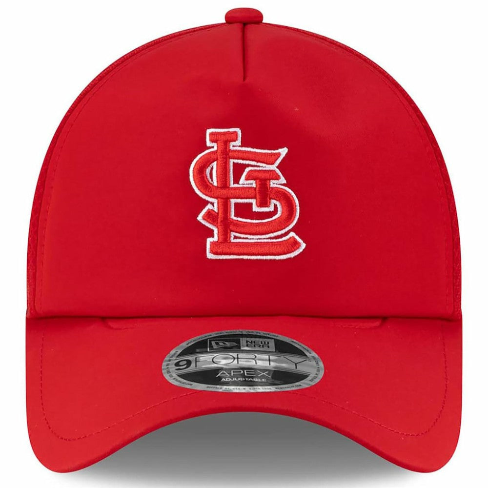 St. Louis Cardinals New Era 2026 Batting Practice Apex 9FORTY Adjustable Trucker Hat - Red - New Era Discount
