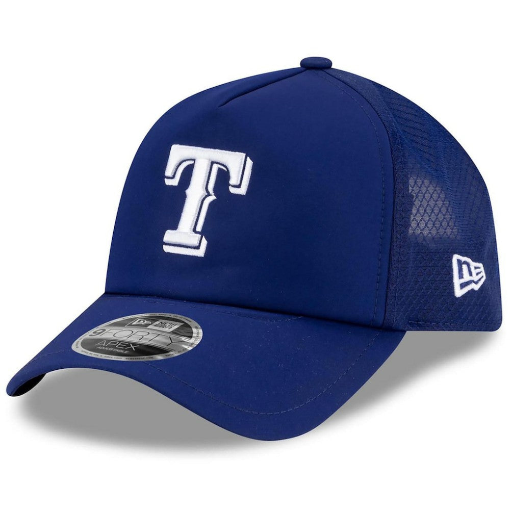 Texas Rangers New Era 2026 Batting Practice Apex 9FORTY Adjustable Trucker Hat - Royal - New Era Lifestyle