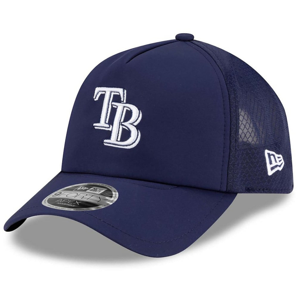 Tampa Bay Rays New Era 2026 Batting Practice Apex 9FORTY Adjustable Trucker Hat - Navy - New Era on Sale