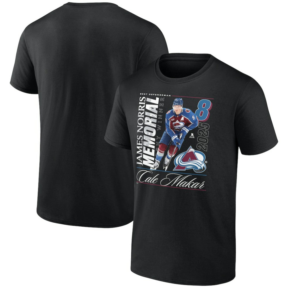 Cale Makar Colorado Avalanche 2025 Norris Trophy Winner T-Shirt - Black - NHL 203149065