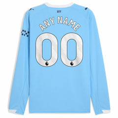 Manchester City 2025/26 Home Replica Long Sleeve Custom Jersey Sky Blue - Puma for sale