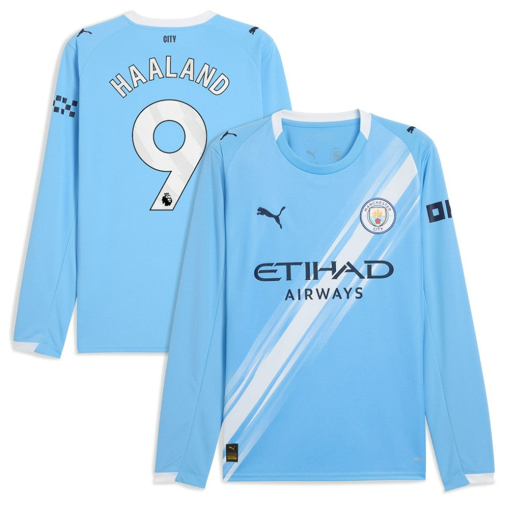 Erling Haaland Manchester City 2025/26 Home Replica Long Sleeve Player Jersey Sky Blue - Puma sale