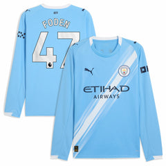 Phil Foden Manchester City 2025/26 Home Replica Long Sleeve Player Jersey Sky Blue - Puma sale