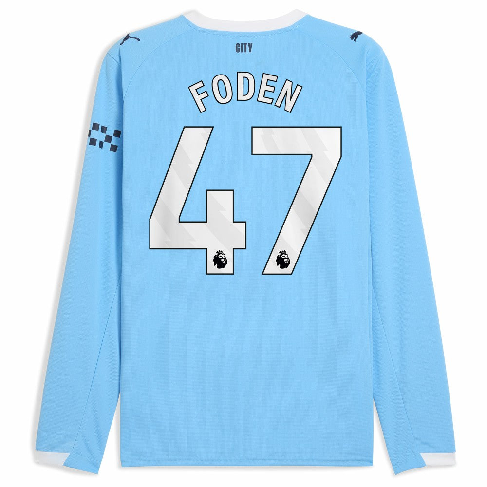 Phil Foden Manchester City 2025/26 Home Replica Long Sleeve Player Jersey Sky Blue - Puma sale