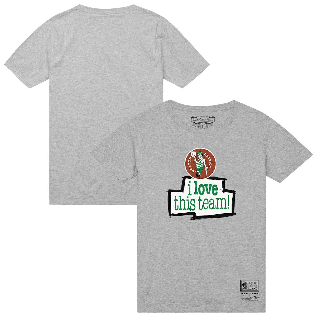 Boston Celtics I Love This Team T-Shirt Heather Gray | Mitchell & Ness online